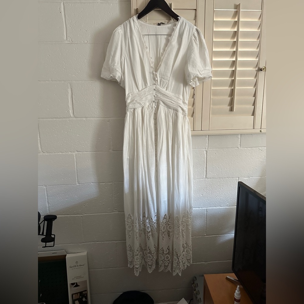 Anthropologie Katerina Button-Front Dress: Eyelet Edition - Picture 3 of 5